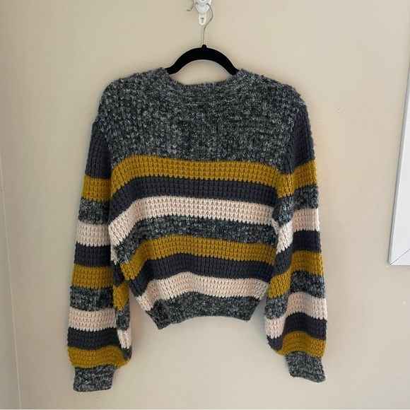 Apricot Balloon Sleeve Multi Colour Knit Sweater, Size S - Picture 2 of 6